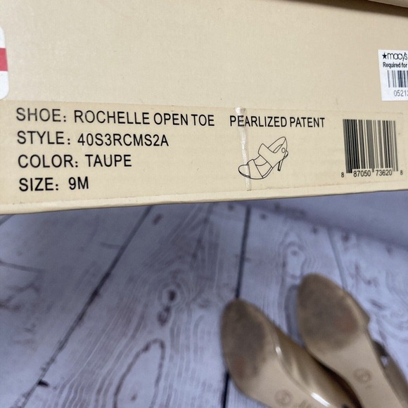 Michael Kors Heels Womens Size 9M Rochelle Open Toe Pump Taupe Pearlized Patent - Picture 7 of 8